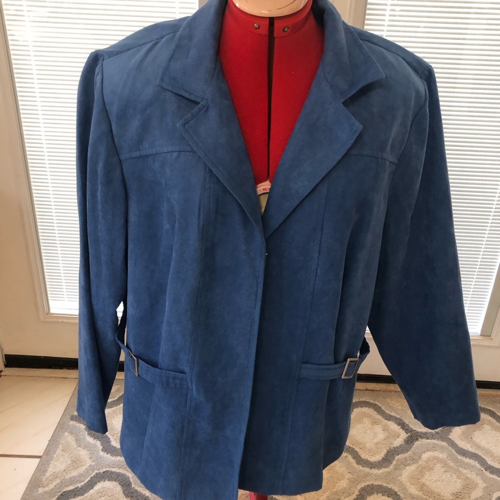 K Woman Blue Suede Jacket
